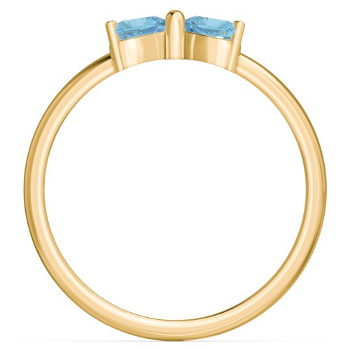 Adorable Bow Ring – 18K Gold Plated Silver with Blue Topaz