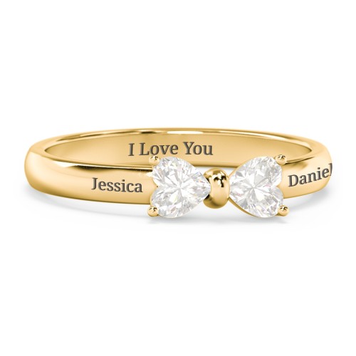 Adorable Bow Ring – 18K Gold Plated Silver with Cubic Zirconia