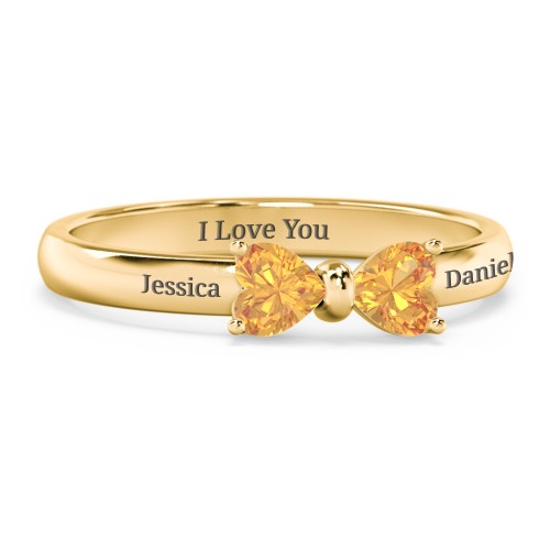 Adorable Bow Ring – 18K Gold Plated Silver with Citrine