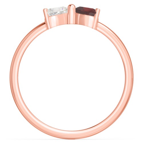 Adorable Bow Ring – 10K Rose Gold with Cubic Zirconia and Garnet