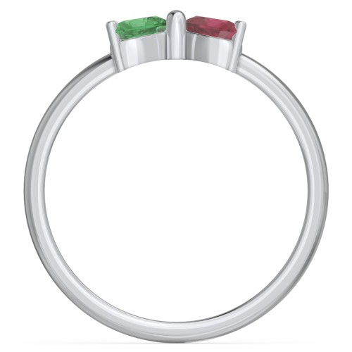 Adorable Bow Ring – Sterling Silver with Emerald and Ruby