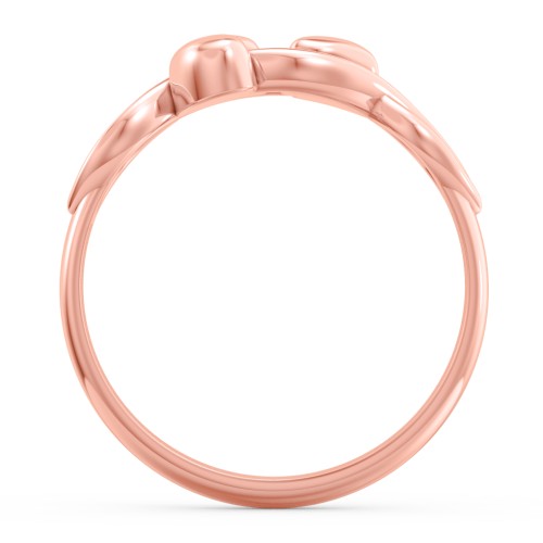 Engravable Initial Heart and Infinity Ring – 10K Rose Gold