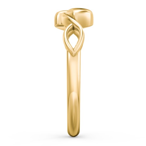 Engravable Initial Heart and Infinity Ring – 10K Yellow Gold