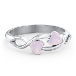 Heavenly Hearts Ring with Heart Birthstones