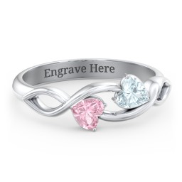 Heavenly Hearts Ring with Heart Birthstones