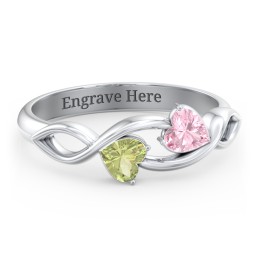 Heavenly Hearts Ring with Heart Birthstones