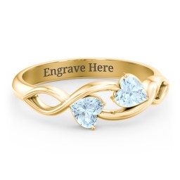 Heavenly Hearts Ring with Heart Birthstones