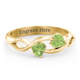 Heavenly Hearts Ring with Heart Birthstones