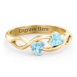 Heavenly Hearts Ring with Heart Birthstones