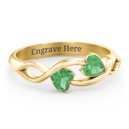 Heavenly Hearts Ring with Heart Birthstones