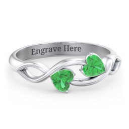 Heavenly Hearts Ring with Heart Birthstones