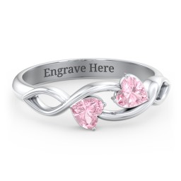 Heavenly Hearts Ring with Heart Birthstones