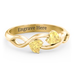 Heavenly Hearts Ring with Heart Birthstones