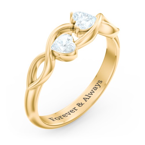 Heavenly Hearts Ring with Heart Birthstones