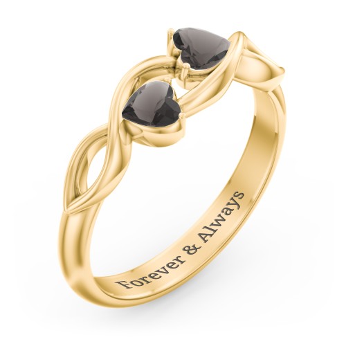 Heavenly Hearts Ring with Heart Birthstones