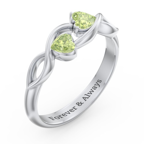 Heavenly Hearts Ring with Heart Birthstones