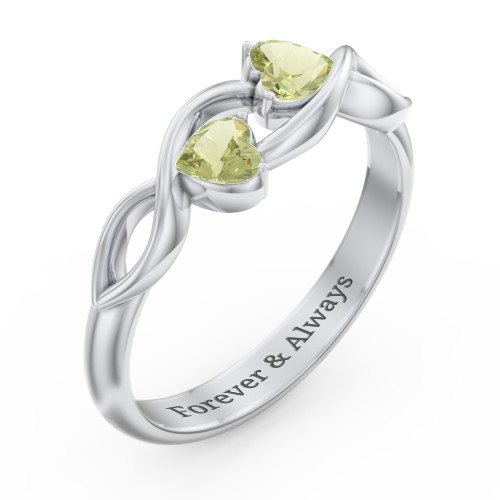 Heavenly Hearts Ring with Heart Birthstones