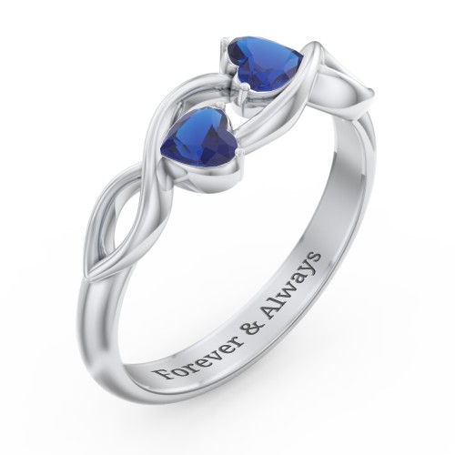 Heavenly Hearts Ring with Heart Birthstones