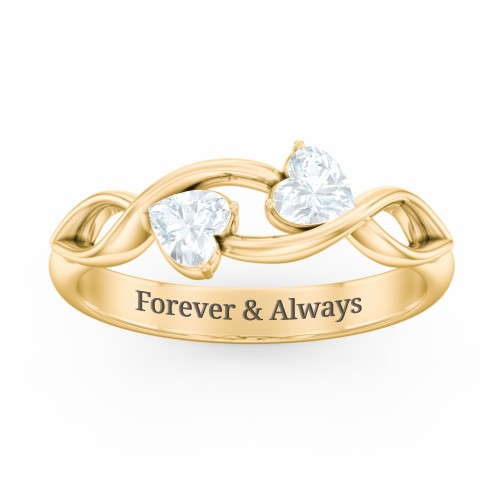 Heavenly Hearts Ring with Heart Birthstones