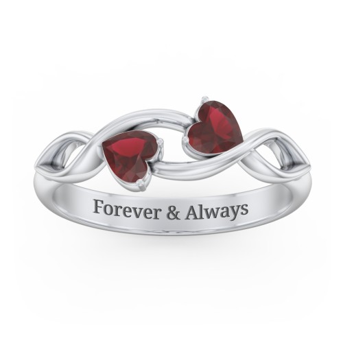 Heavenly Hearts Ring with Heart Birthstones