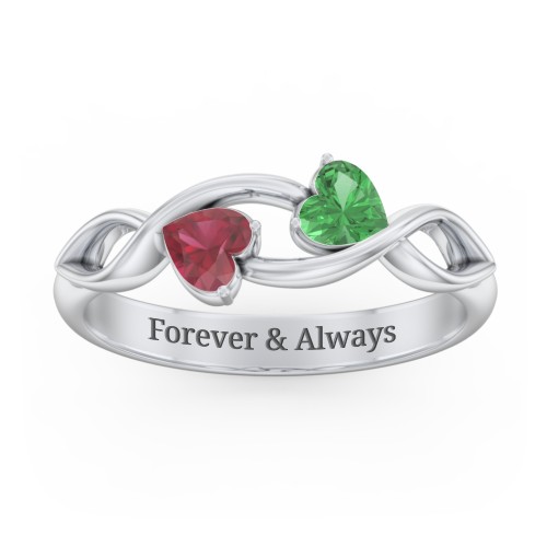 Heavenly Hearts Ring with Heart Birthstones