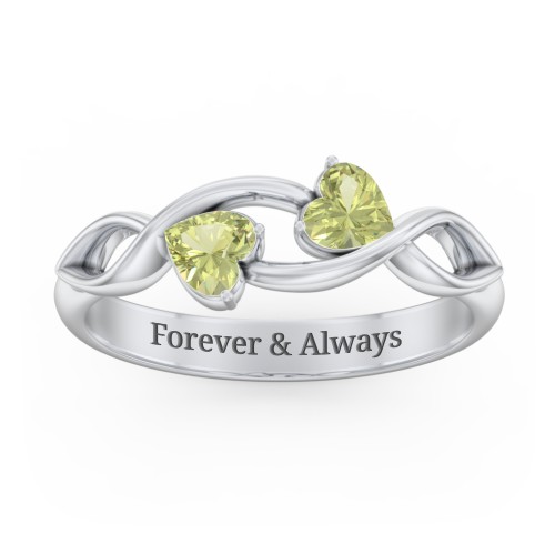 Heavenly Hearts Ring with Heart Birthstones