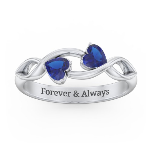 Heavenly Hearts Ring with Heart Birthstones