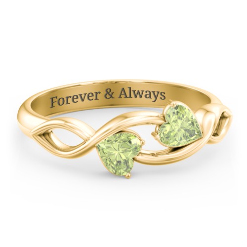 Heavenly Hearts Ring with Heart Birthstones