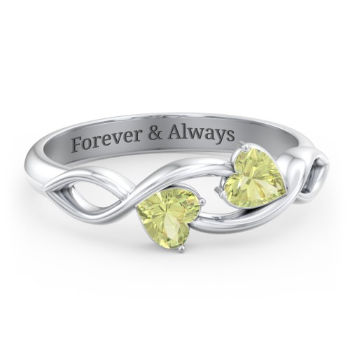 Heavenly Hearts Ring with Heart Birthstones