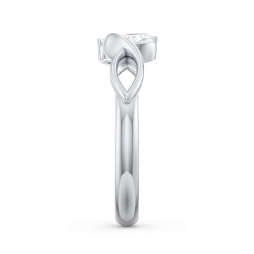 Heavenly Hearts Ring with Heart Birthstones – Sterling Silver with Diamond