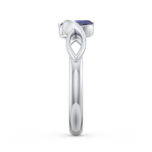 Heavenly Hearts Ring with Heart Birthstones – Sterling Silver with Blue Sapphire