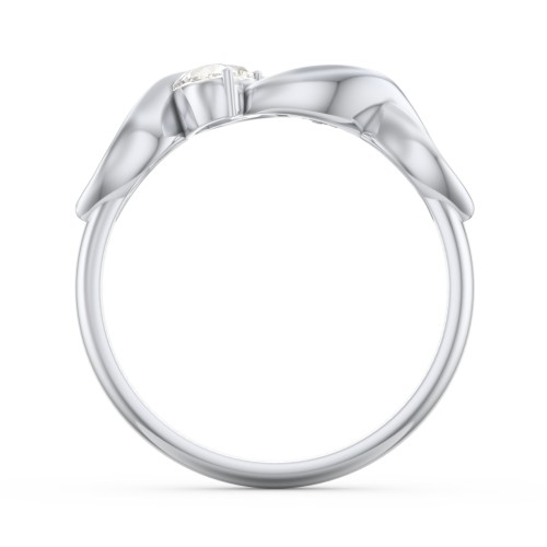 Heavenly Hearts Ring with Heart Birthstones – Sterling Silver with Cubic Zirconia