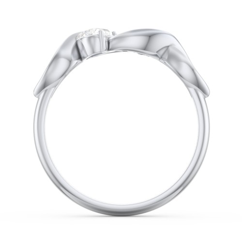 Heavenly Hearts Ring with Heart Birthstones – Sterling Silver with Diamond
