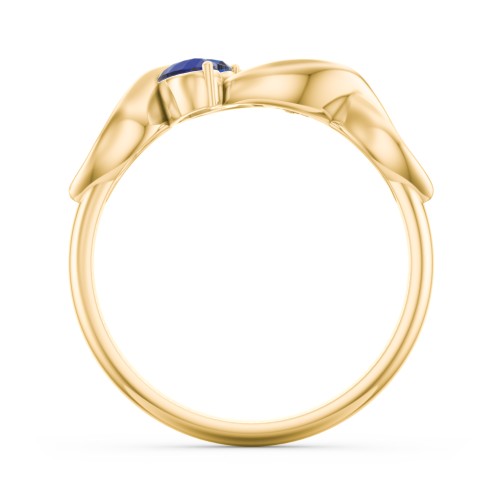 Heavenly Hearts Ring with Heart Birthstones – 10K Yellow Gold with Blue Sapphire