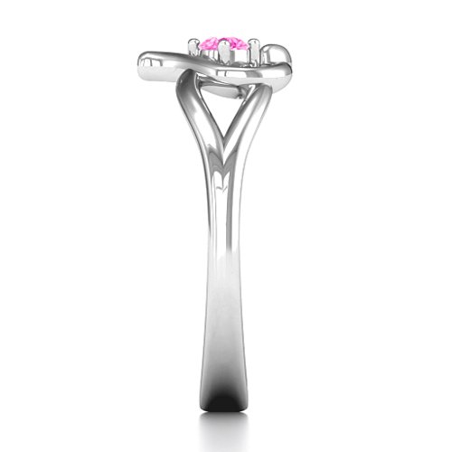 Everlasting Elegance Interwoven Heart Ring – Sterling Silver with Pink Tourmaline