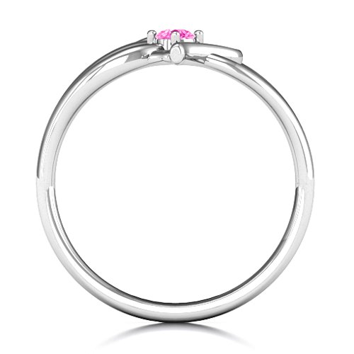 Everlasting Elegance Interwoven Heart Ring – Sterling Silver with Pink Tourmaline
