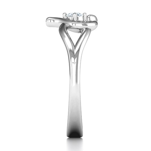 Everlasting Elegance Interwoven Heart Ring – Sterling Silver with Cubic Zirconia