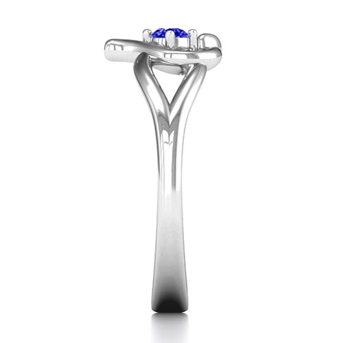Everlasting Elegance Interwoven Heart Ring – Sterling Silver with Blue Sapphire