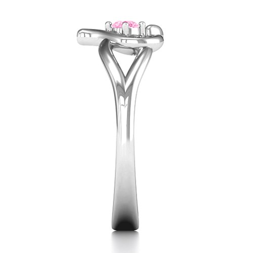 Everlasting Elegance Interwoven Heart Ring – Sterling Silver with Pink Tourmaline