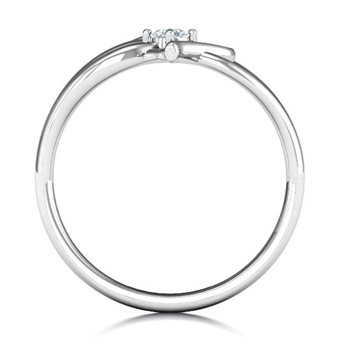 Everlasting Elegance Interwoven Heart Ring – Sterling Silver with Cubic Zirconia