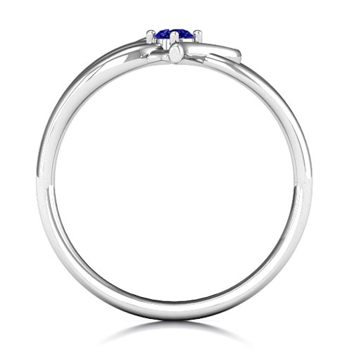 Everlasting Elegance Interwoven Heart Ring – Sterling Silver with Blue Sapphire