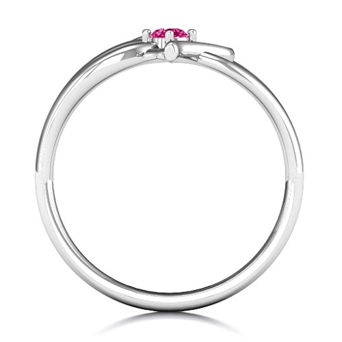 Everlasting Elegance Interwoven Heart Ring – Sterling Silver with Ruby