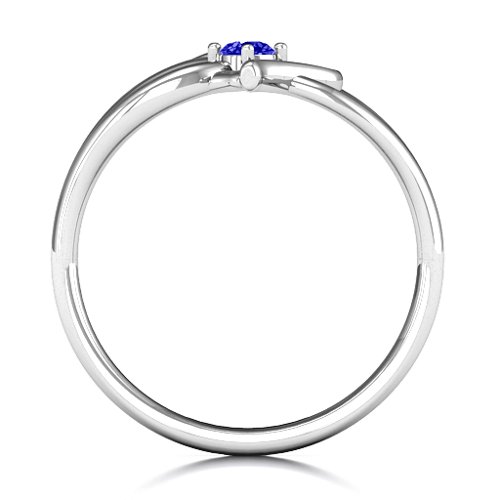 Everlasting Elegance Interwoven Heart Ring – Sterling Silver with Blue Sapphire