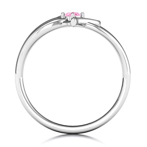 Everlasting Elegance Interwoven Heart Ring – Sterling Silver with Pink Tourmaline