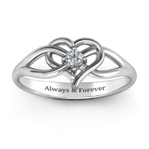 Everlasting Elegance Interwoven Heart Ring – Sterling Silver with Cubic Zirconia