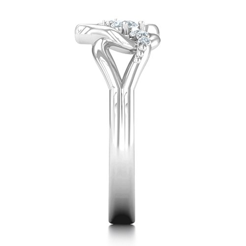 You Have My Heart Ring with Accents – Sterling Silver with Diamond