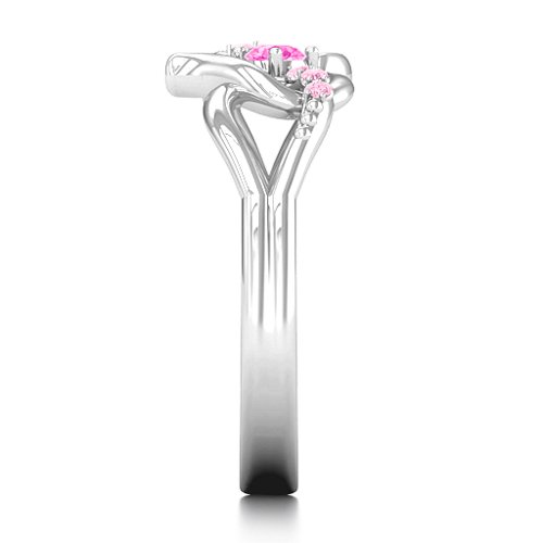 You Have My Heart Ring with Accents – Sterling Silver with Pink Tourmaline and Fancy Pink Premium Zirconia