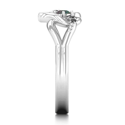 You Have My Heart Ring with Accents – Sterling Silver with Alexandrite and Black Premium Zirconia