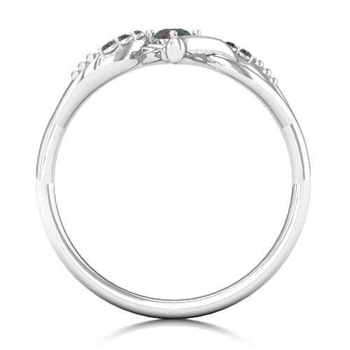 You Have My Heart Ring with Accents – Sterling Silver with Alexandrite and Black Premium Zirconia