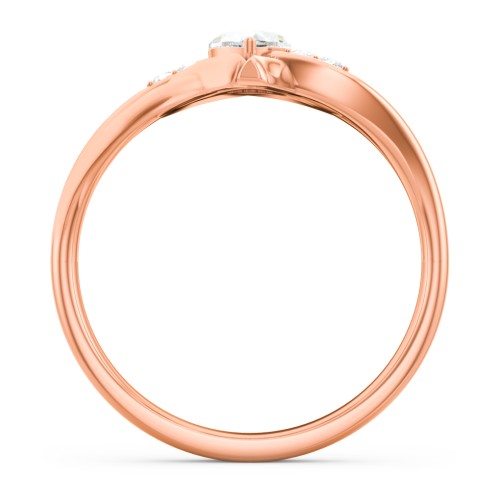 Infinity and Heart Birthstone Ring with Accents